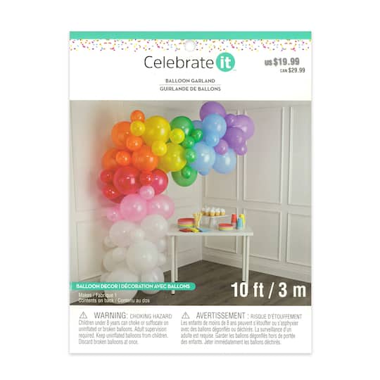 10ft. Rainbow Balloon Garland by Celebrate It™